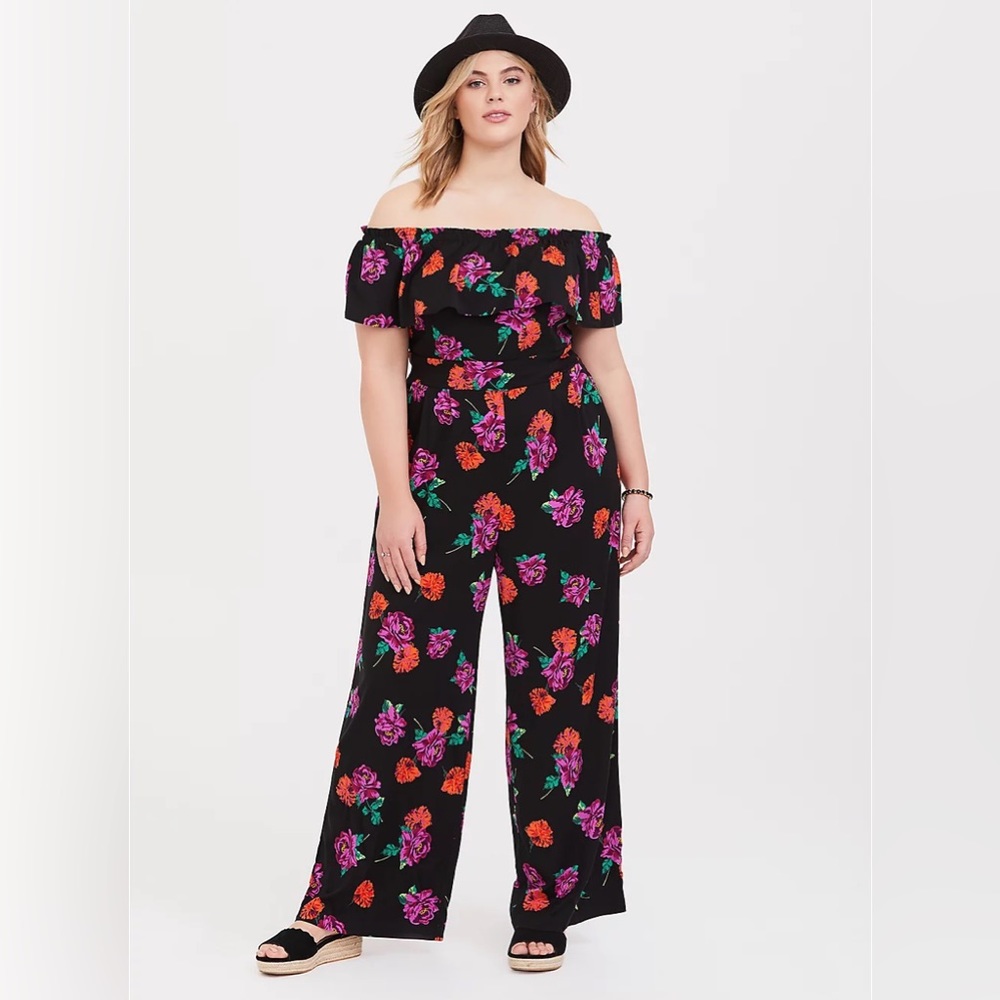 Torrid off the shoulder jumpsuit
